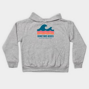 Boneyard Beach South Carolina Vintage Wave Kids Hoodie